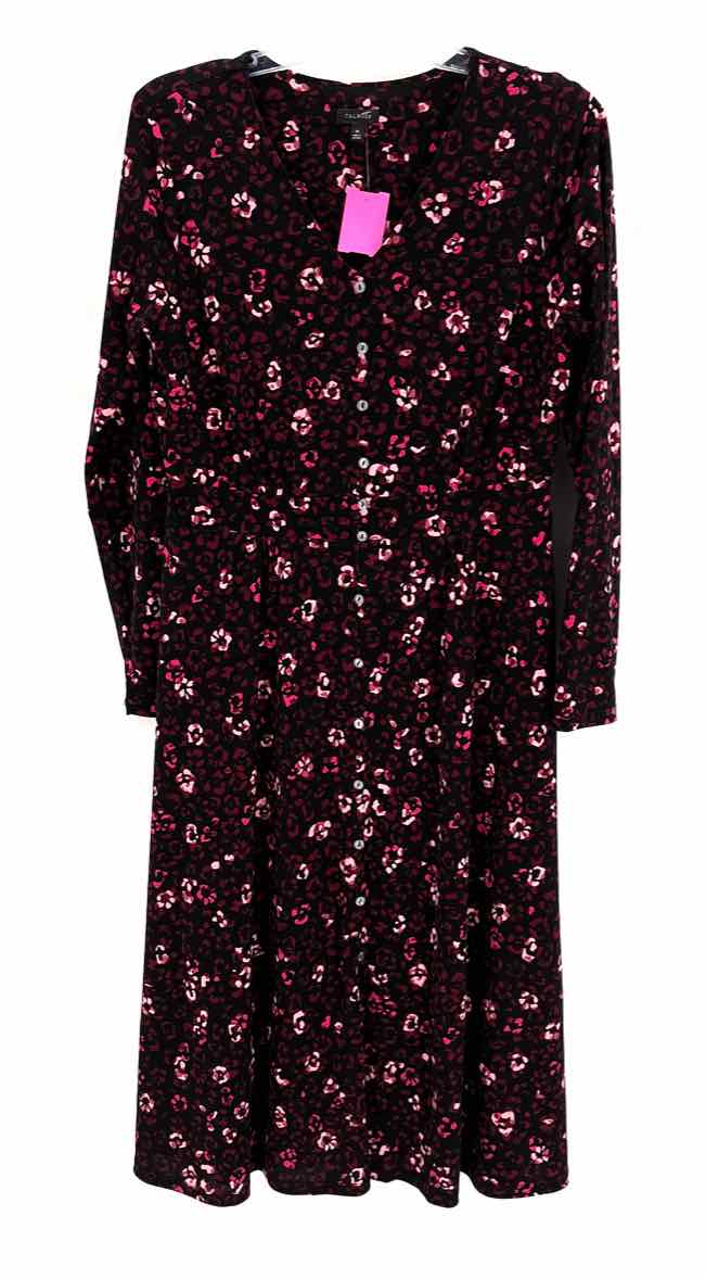 Size M Talbots Black Print Dress