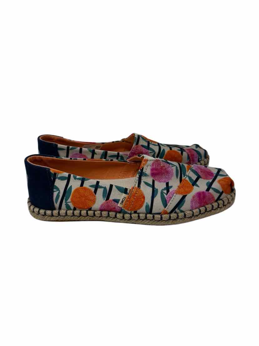 Shoe Size 7 Toms Multi-Color Canvas Flats