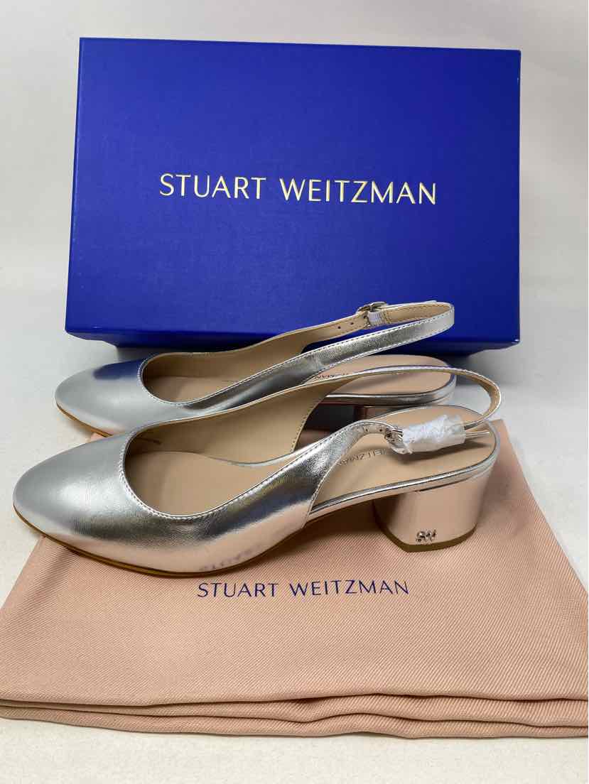 Shoe Size 6.5 Stuart Weitzman Silver Pumps