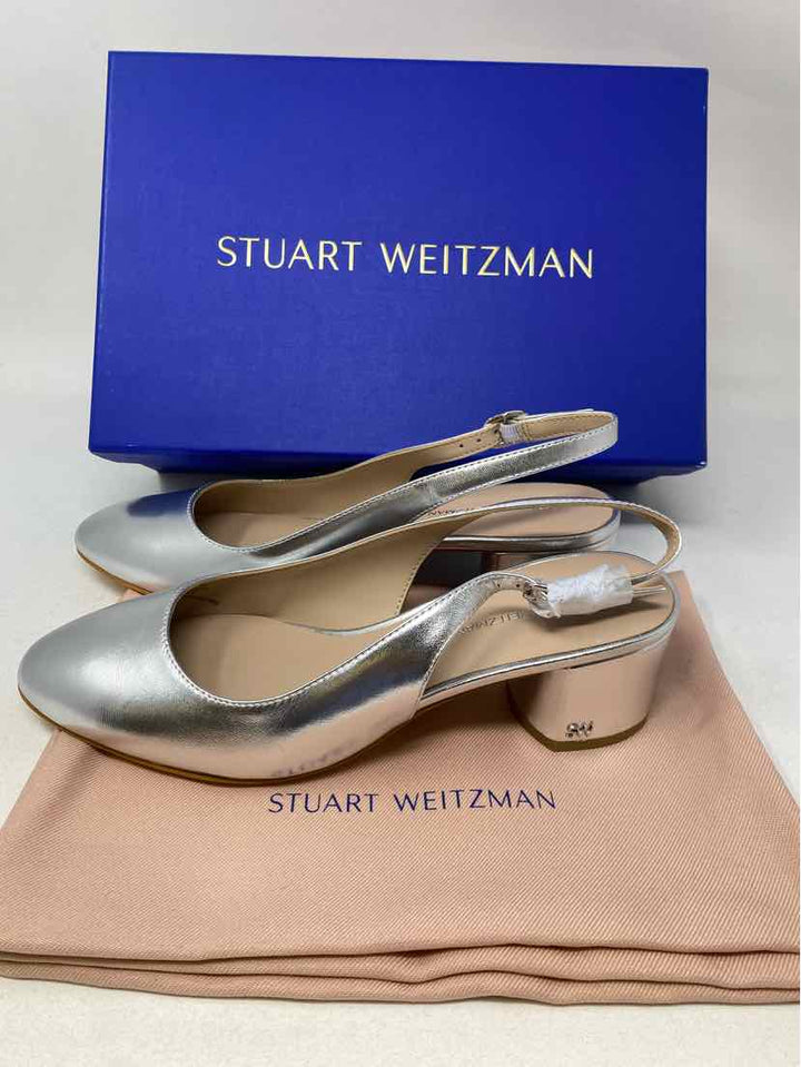 Shoe Size 6.5 Stuart Weitzman Silver Pumps