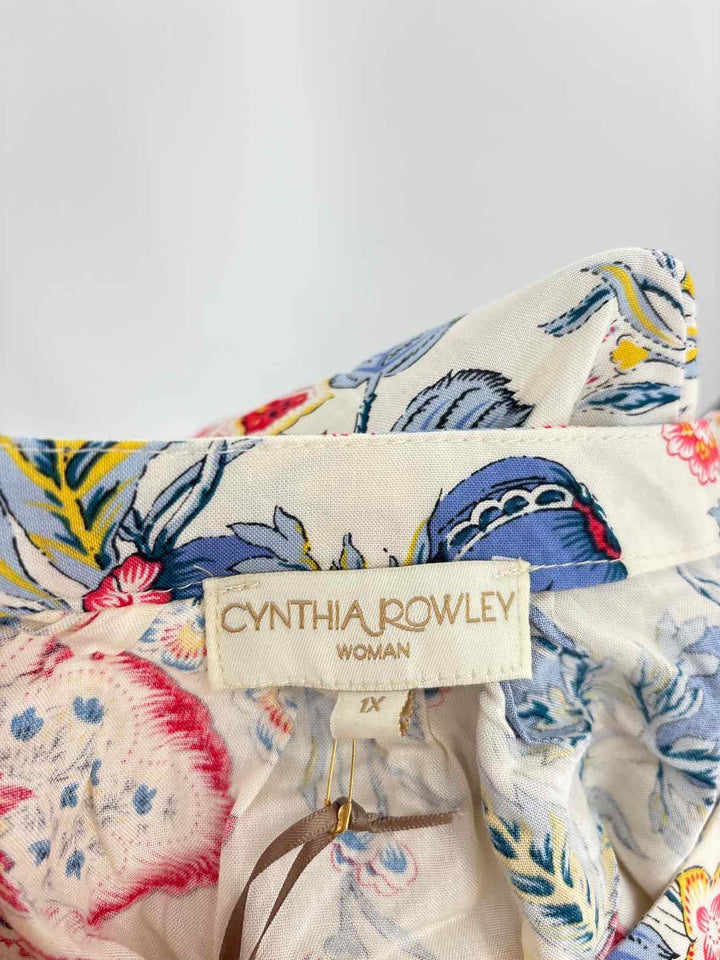 Size 1X CYNTHIA ROWLEY Multi-Color Shirt