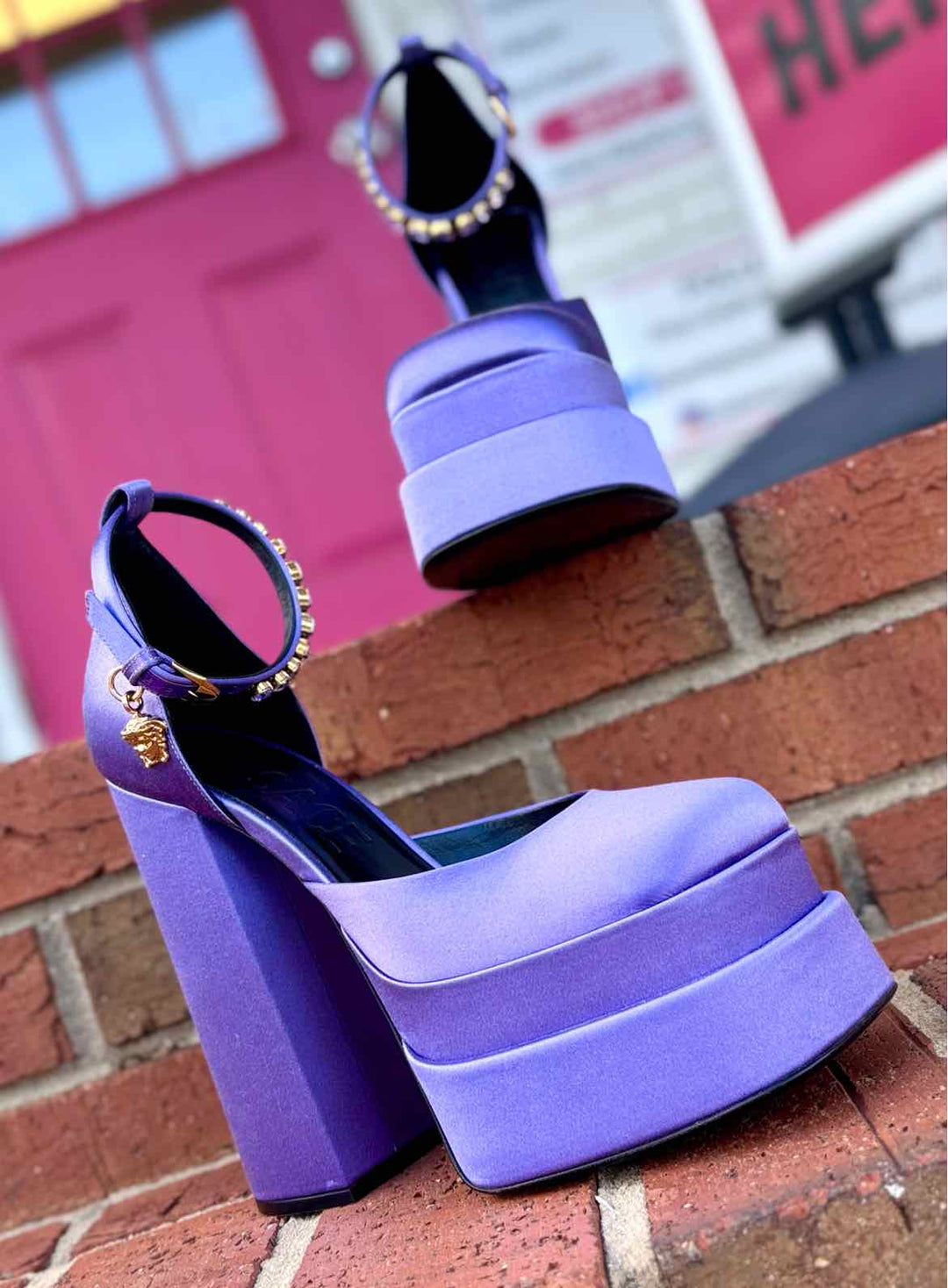 Shoe Size 39.5 Versace Purple Luxury - Pumps