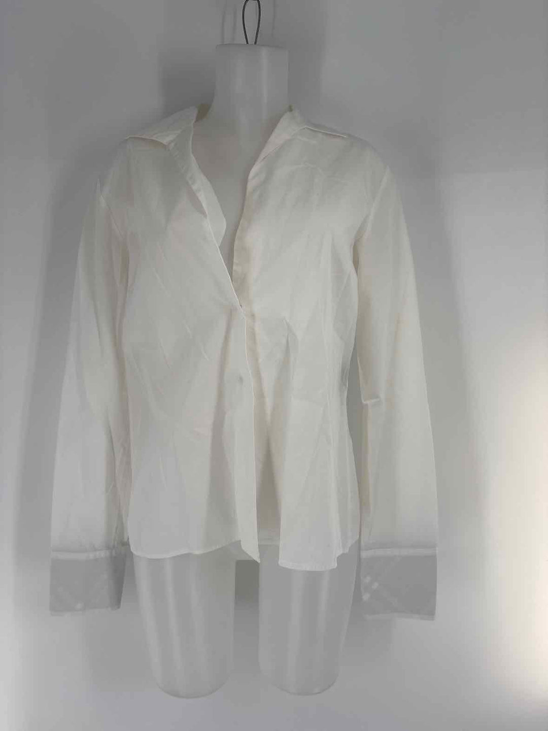 Size 2 Burberry White Cotton Shirt