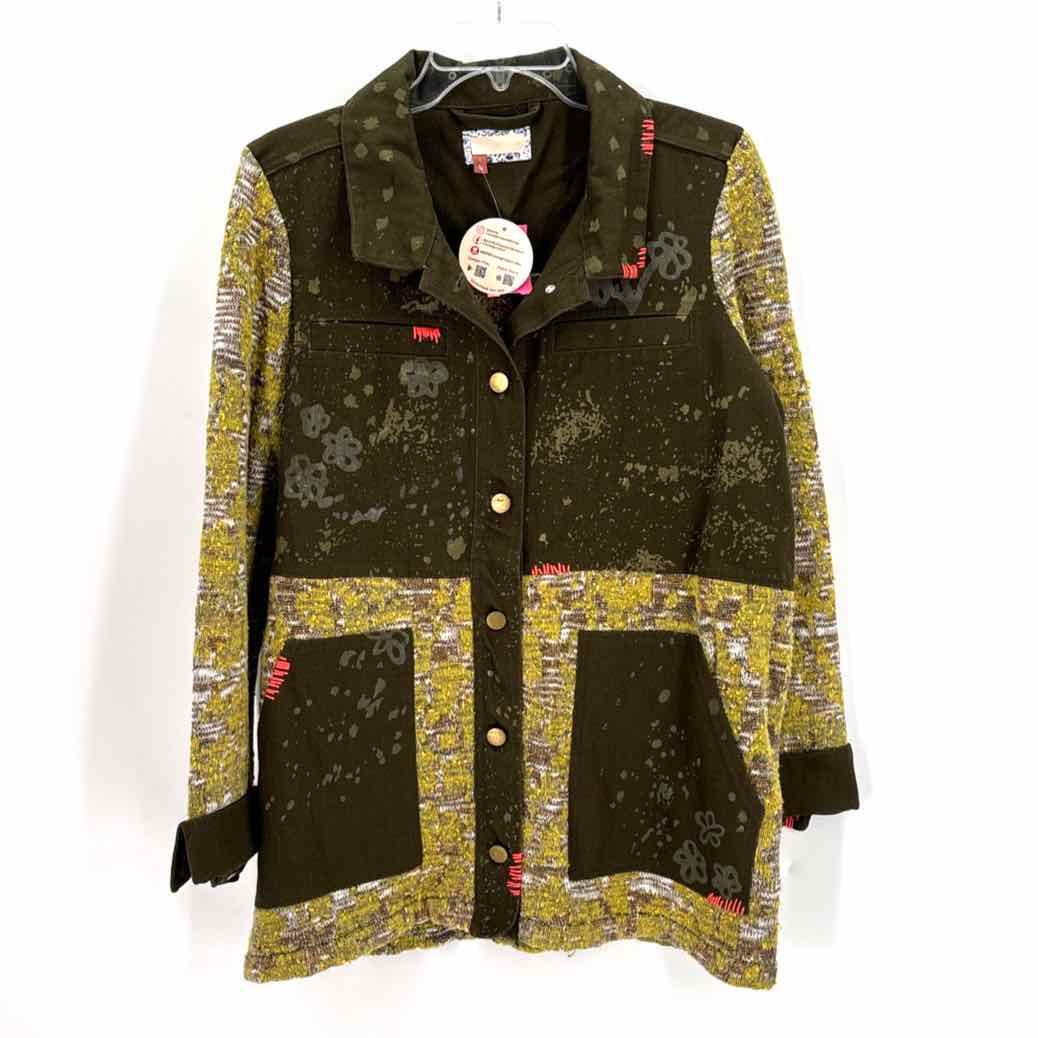 Size L Anthropologie Multi-Color Knit Down Jacket
