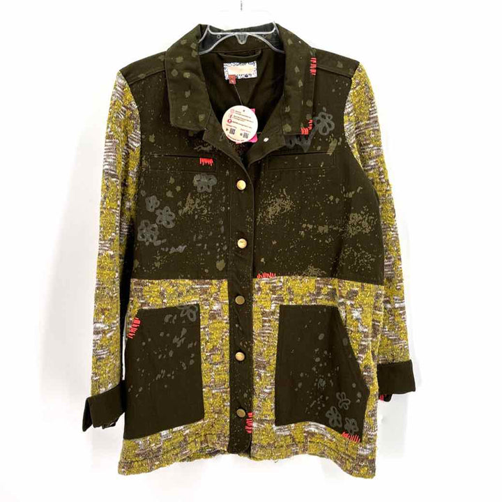 Size L Anthropologie Multi-Color Knit Down Jacket