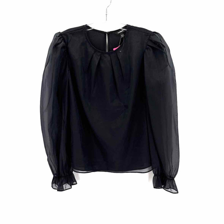 Size L EXPRESS Black Organza Shirt