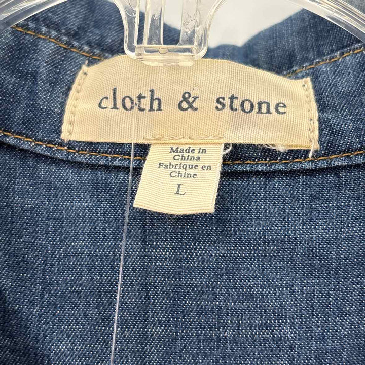 Size L CLOTH & STONE Blue Chambray Dress