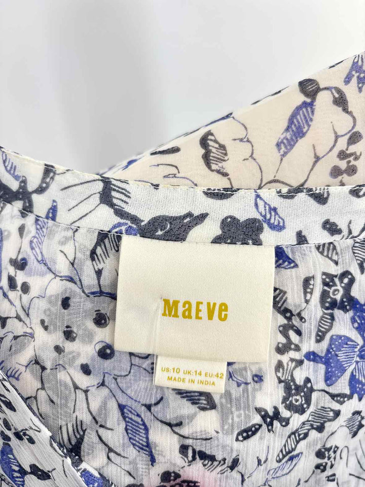 Size 10 MAEVE Blue Print Dress