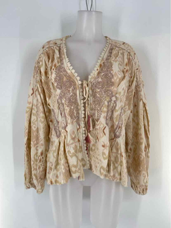Size M FREE PEOPLE Cream Shirt