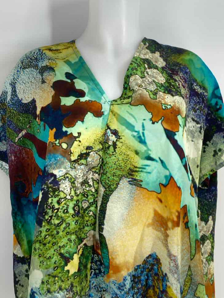 Size XS BRYN WALKER Multi-Color Silk Shirt