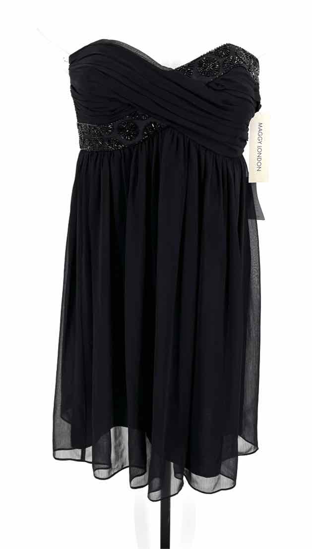 Size 10 MAGGY LONDON Black Chiffon Dress
