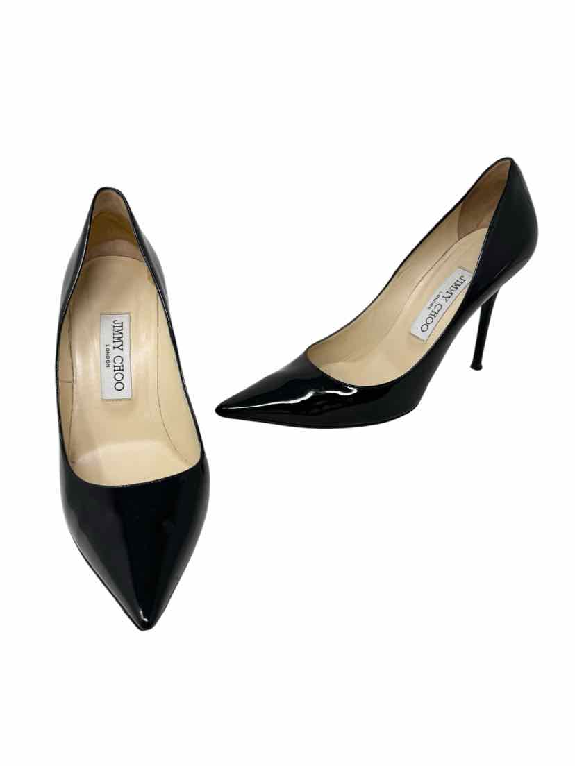 Shoe Size 37.5 JIMMY CHOO Black Patent Heels