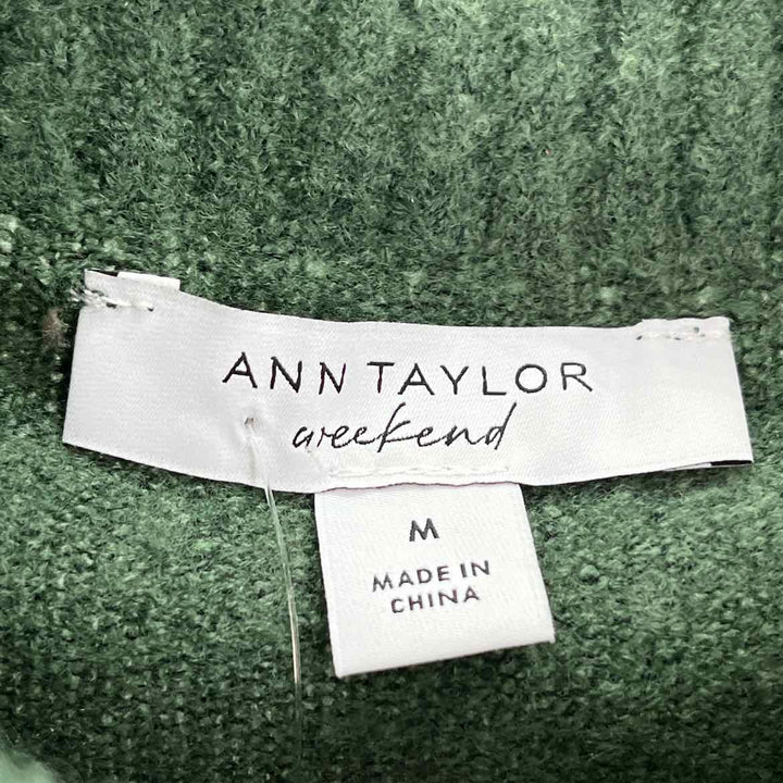 Size M Ann Taylor Green Knit Wool Sweater