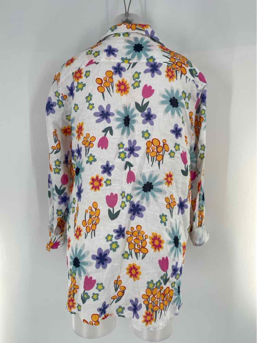 Size XL FRANK & EILEEN White Print Shirt