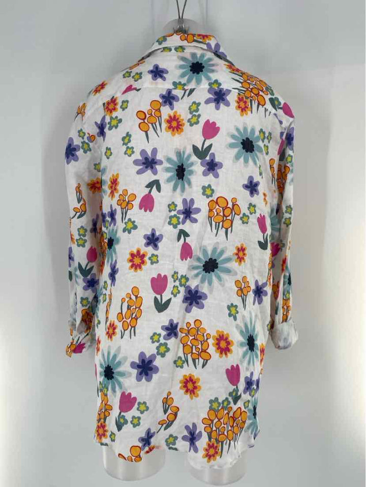 Size XL FRANK & EILEEN White Print Shirt