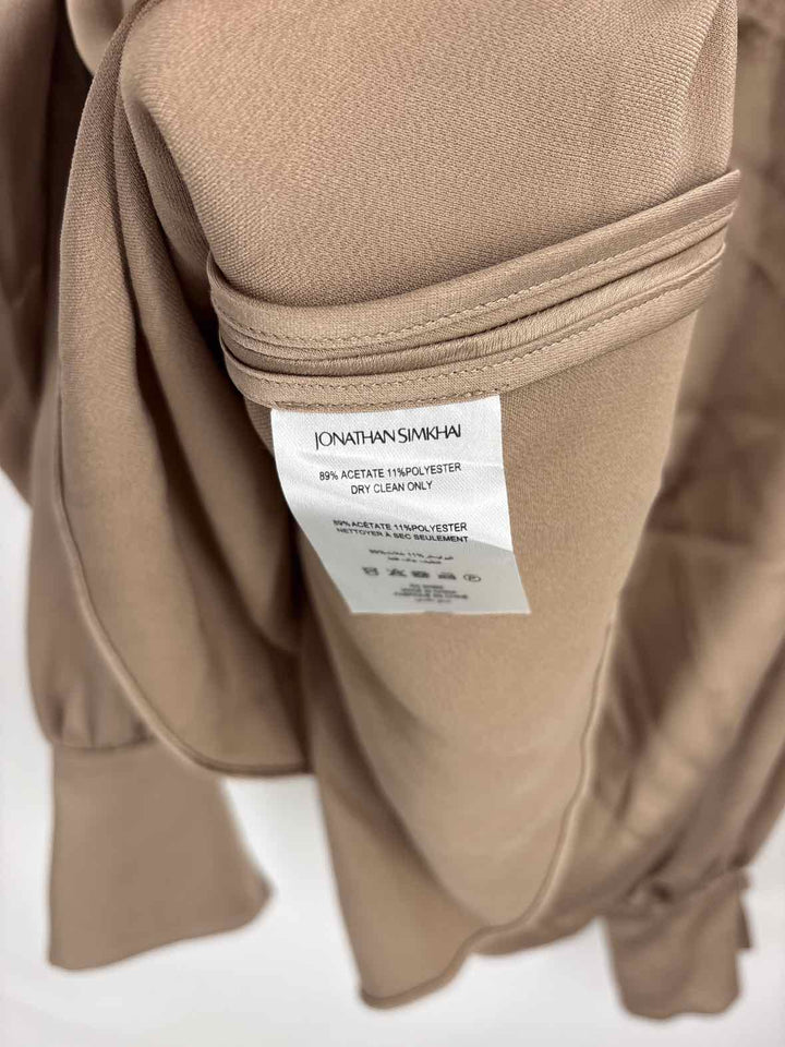 Size XS JONATHAN SIMKHAI Bronze Silk Shirt