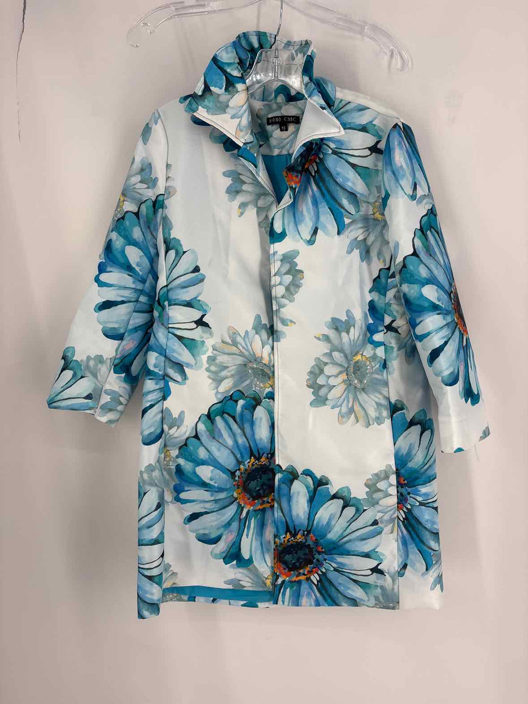Size M BOHO CHIC Blue Print Jacket
