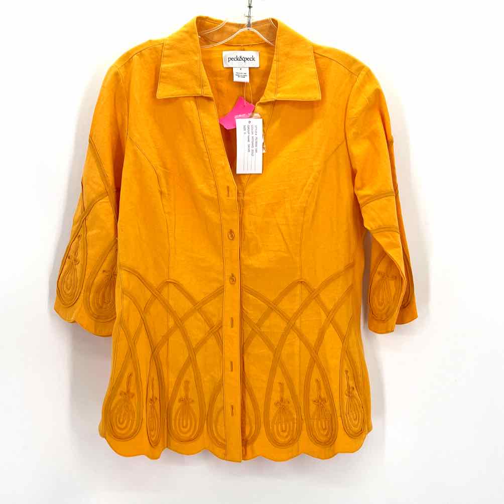 Size S PECK & PECK Yellow Shirt