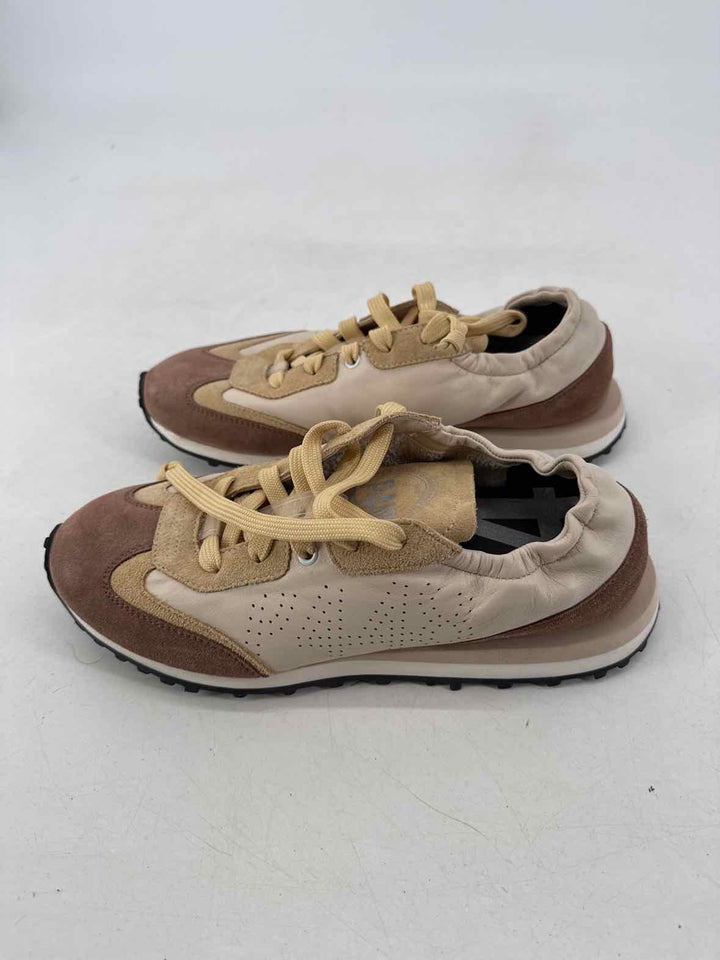 Shoe Size 40 P448 Tan Leather Sneakers