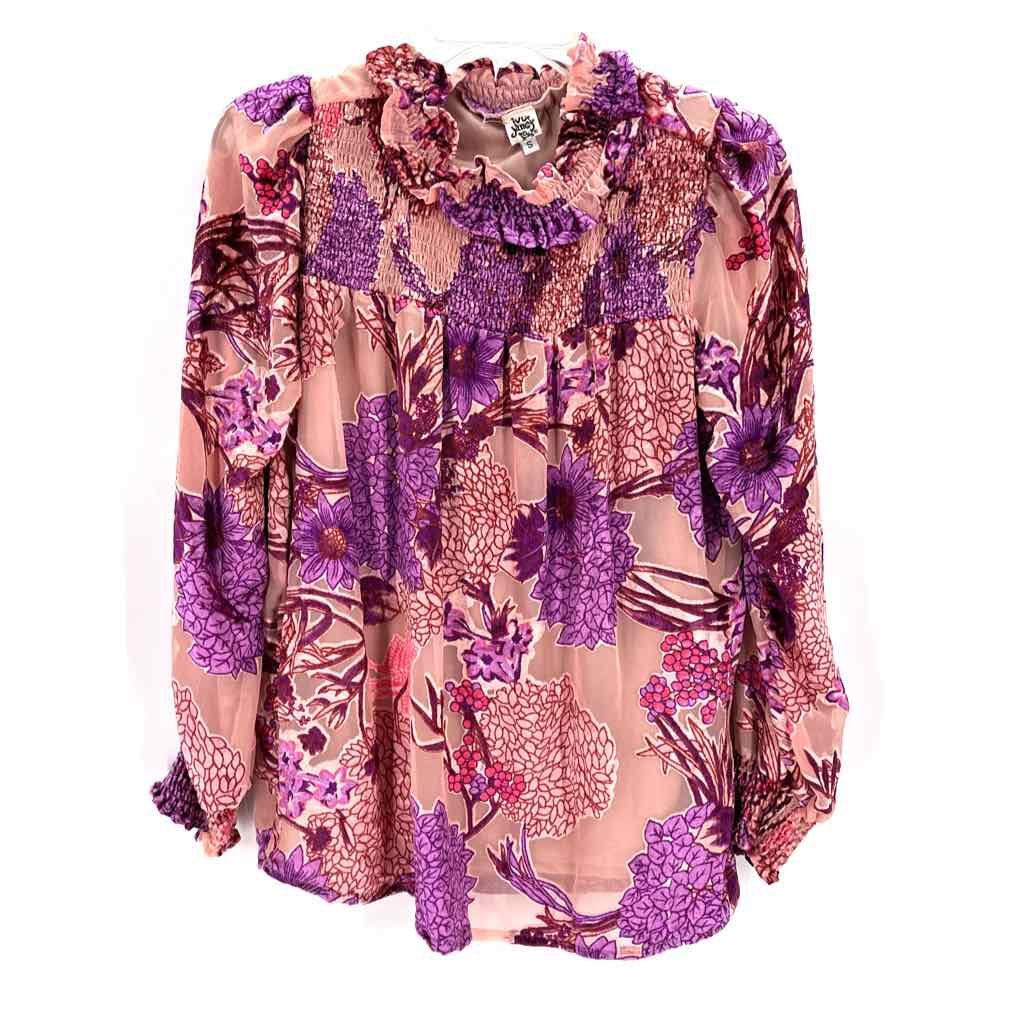 Size S IVY JANE Purple Velour Shirt