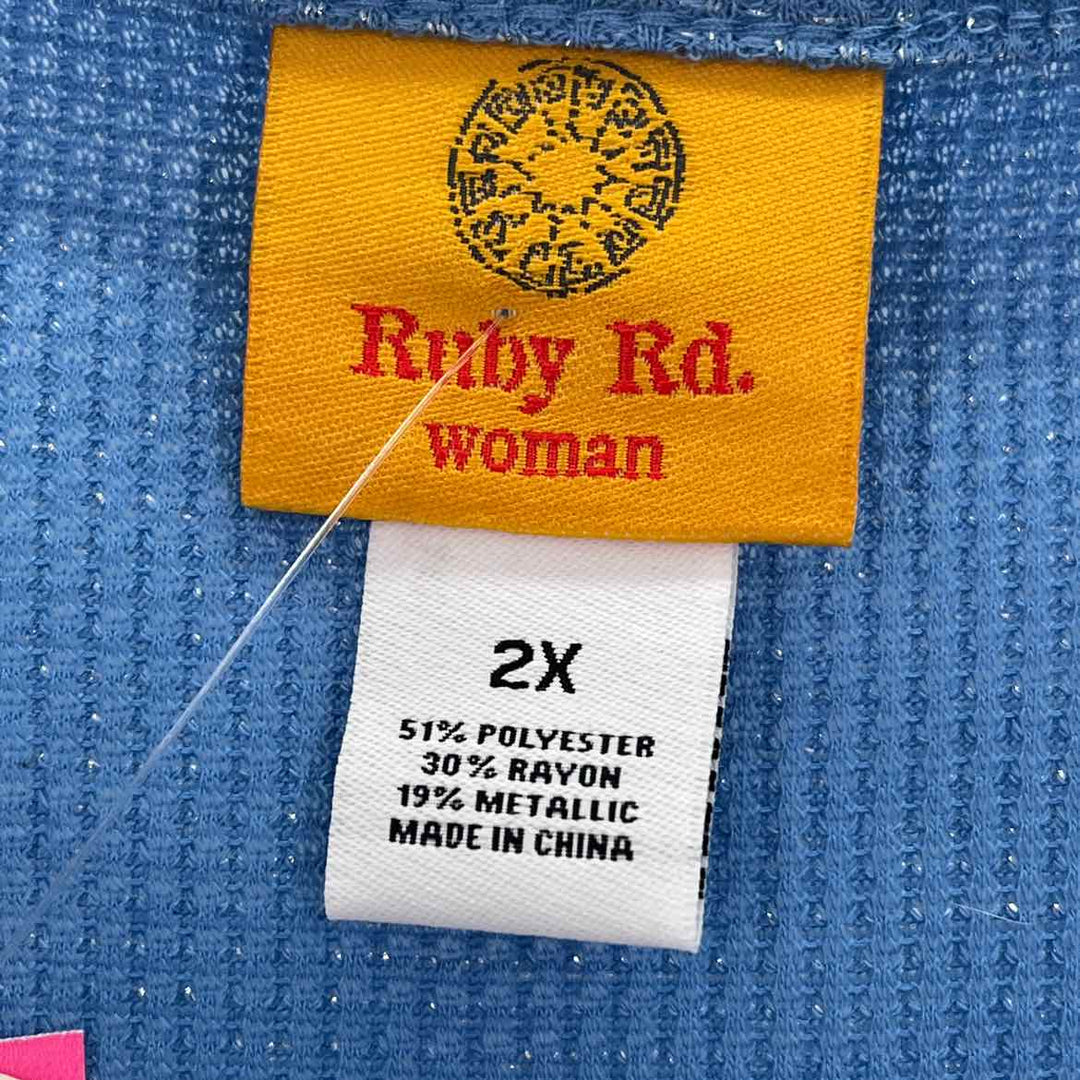 Size 2X Ruby Rd Light Blue Knit Shirt