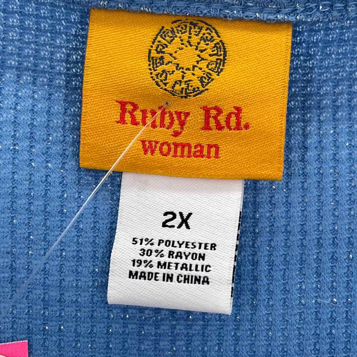 Size 2X Ruby Rd Light Blue Knit Shirt