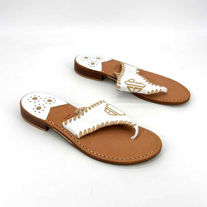 Shoe Size 6 Jack Rogers White Leather Sandals