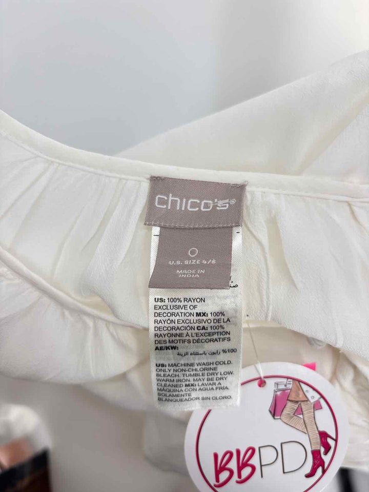 Size 4 Chico's Cream Shirt