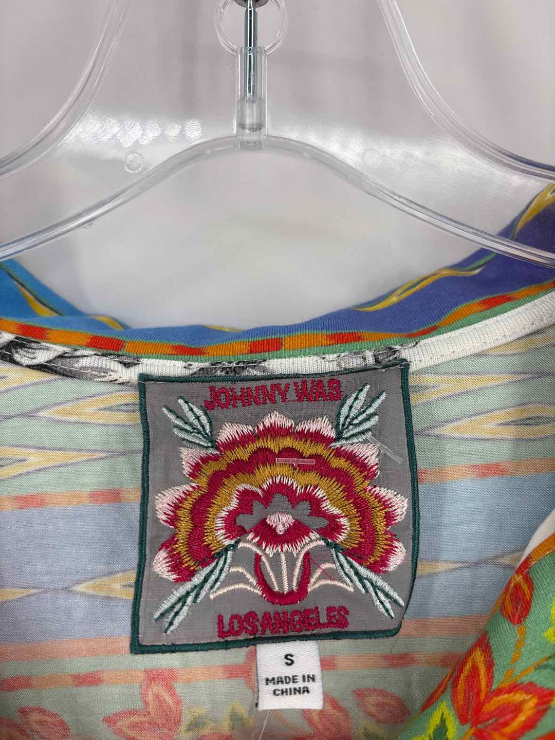 Size S Johnny Was White Print Shirt