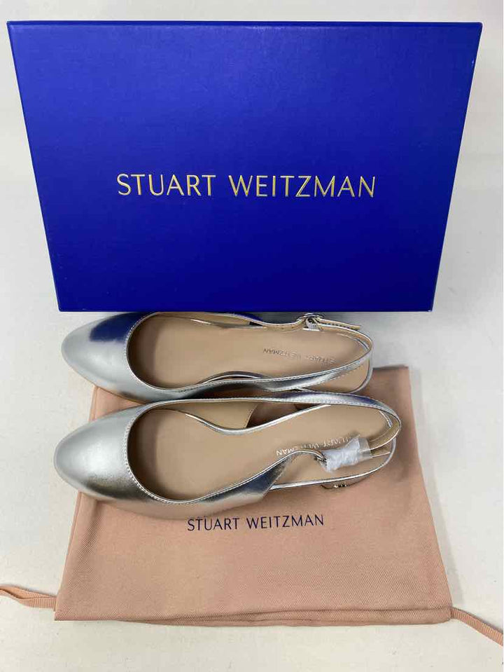 Shoe Size 6.5 Stuart Weitzman Silver Pumps
