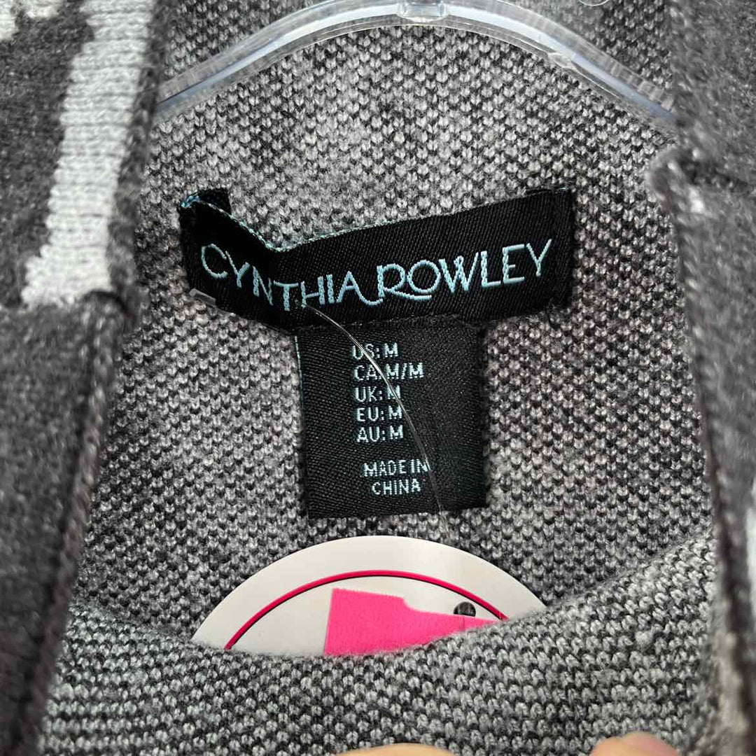 Size M CYNTHIA ROWLEY Charcoal Knit Sweater