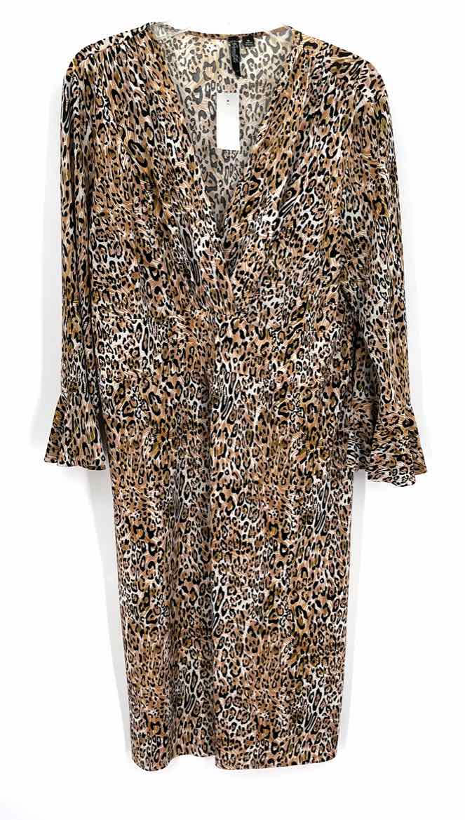 Size XL Brown Print Dress