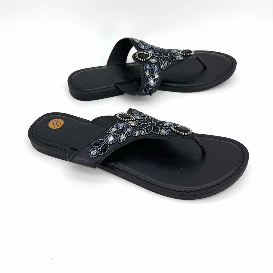 Shoe Size 10 BRIGHTON Black Leather Sandals