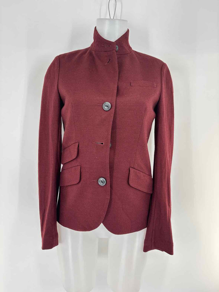 Size 4 RAG & BONE Burgundy Wool Blazer