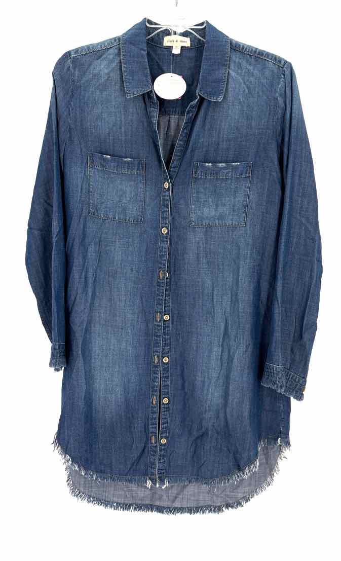 Size L CLOTH & STONE Blue Chambray Dress