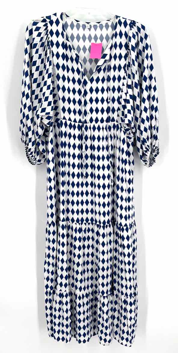 Size L Blue Print Dress
