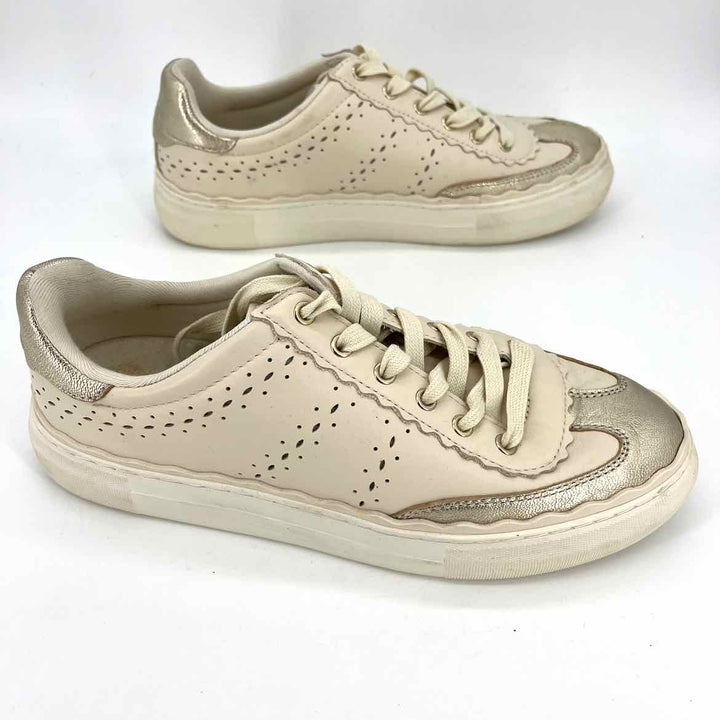 Shoe Size 9 Vince Camuto Cream Leather Sneakers