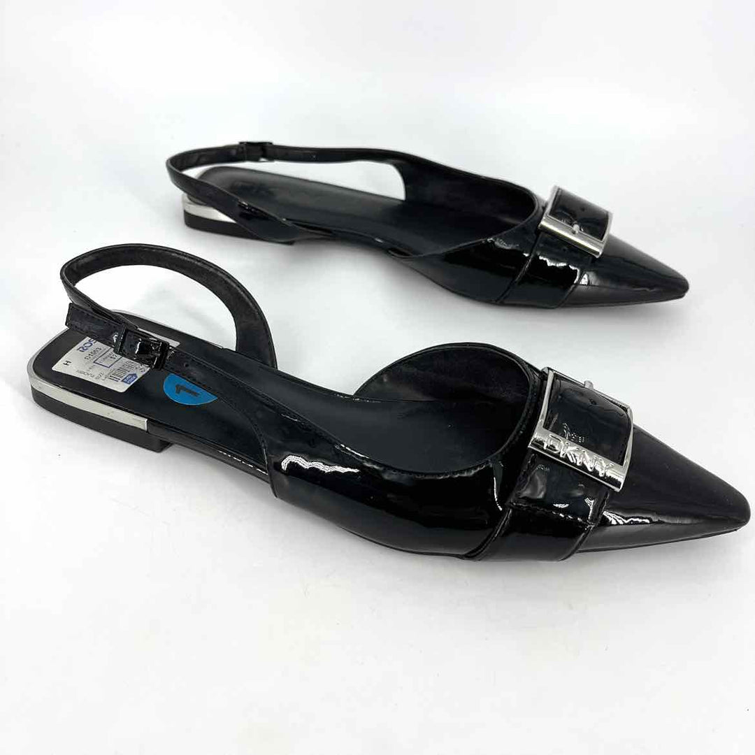 Shoe Size 10 DKNY Black PATENT Flats