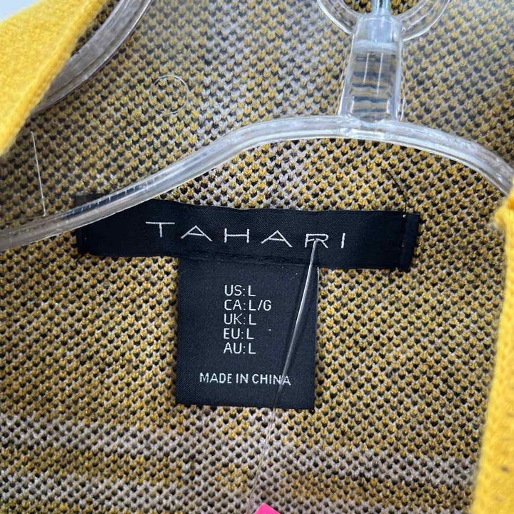 Size L TAHARI Yellow Knit Sweater