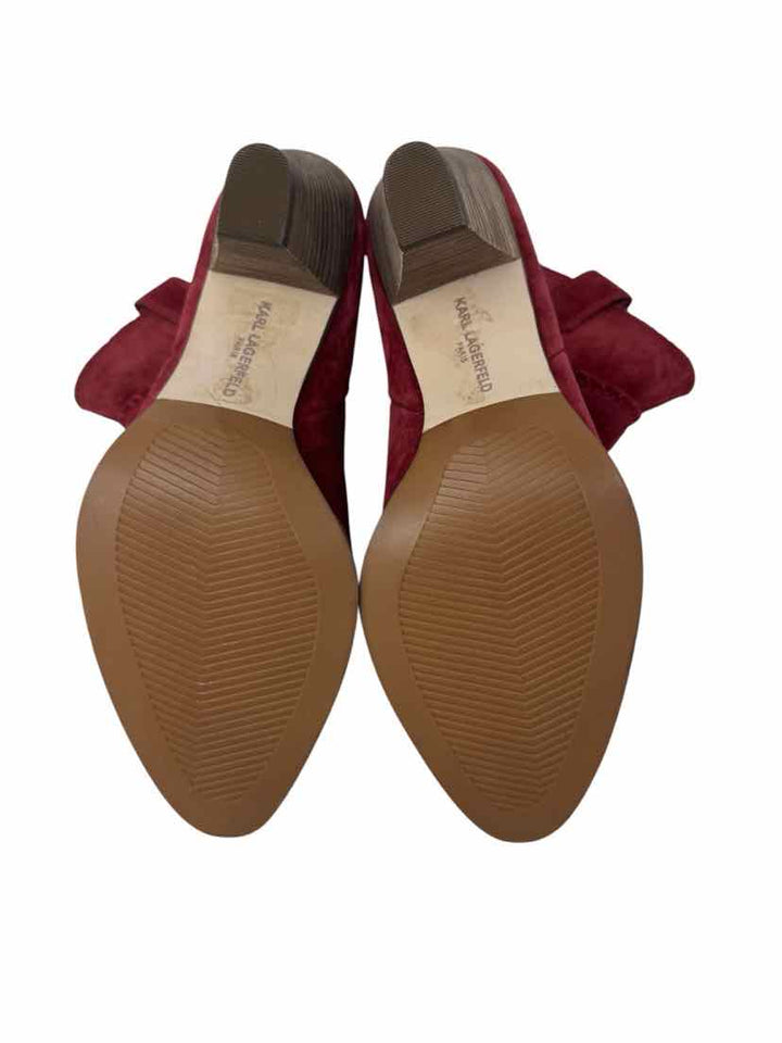 Shoe Size 7.5 KARL LAGERFELD Wine Suede Boots