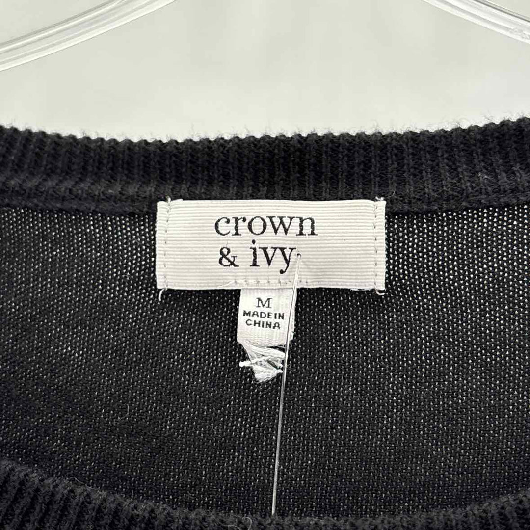 Size M CROWN & IVY Black Sweater