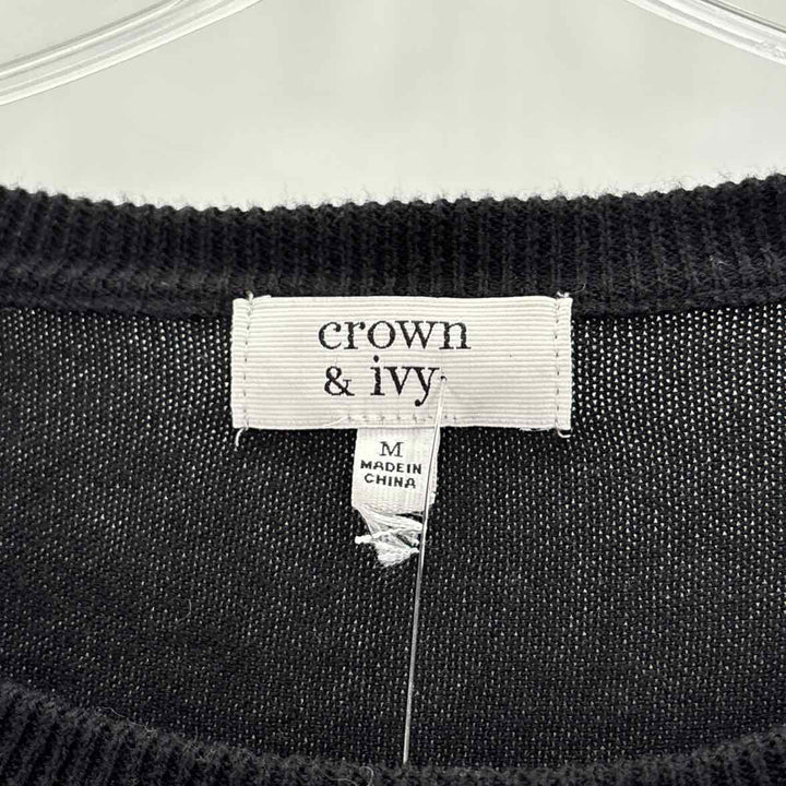 Size M CROWN & IVY Black Sweater