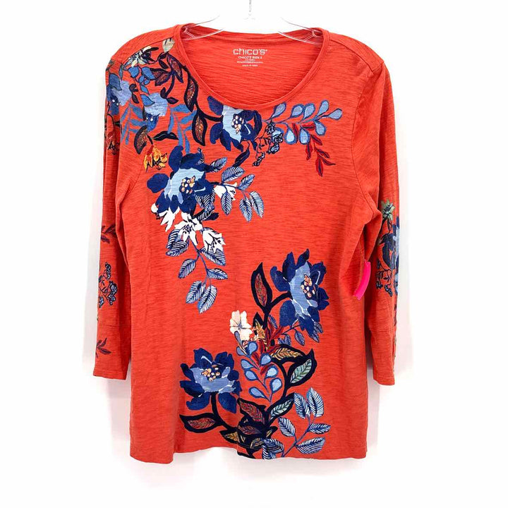 Size 2 Chico's Orange Cotton Shirt