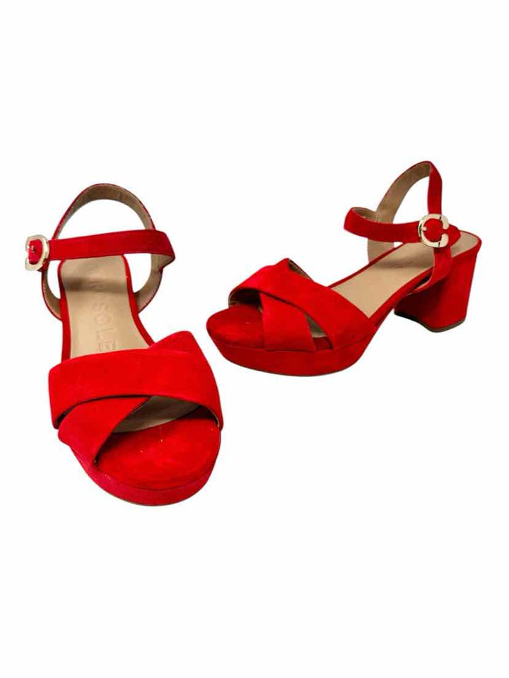 Shoe Size 6.5 AEROSOLES Red Suede Sandals
