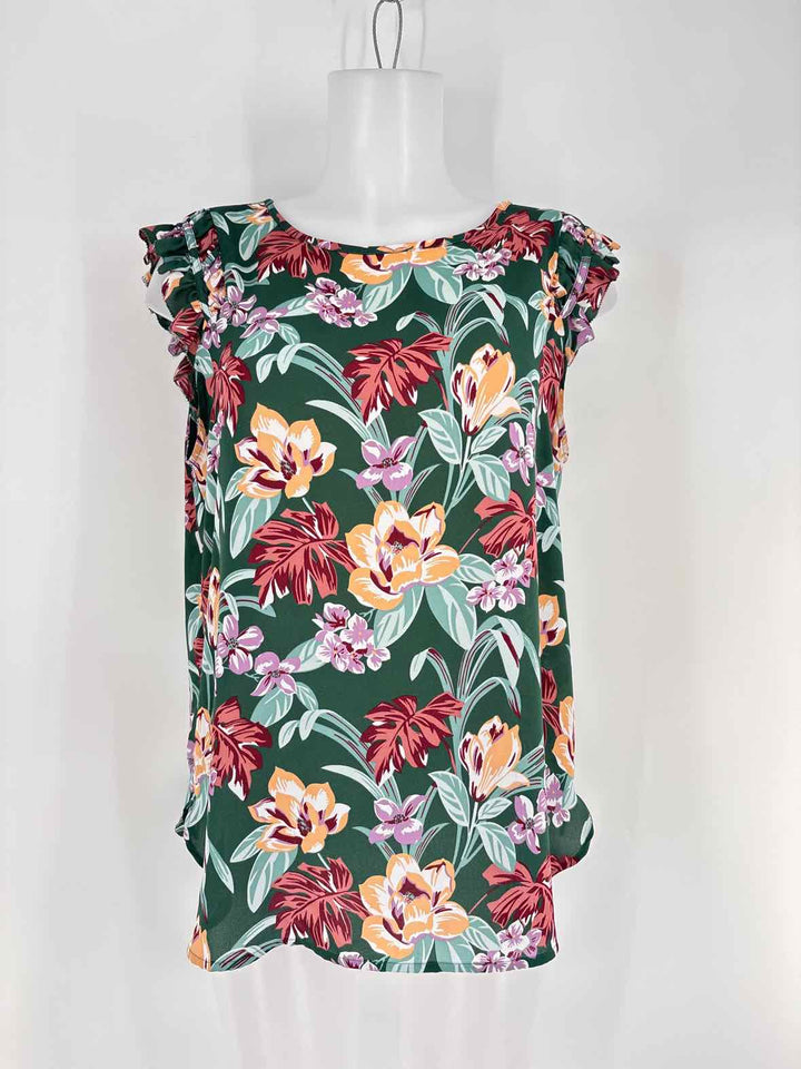 Size L LOFT Green Print Shirt