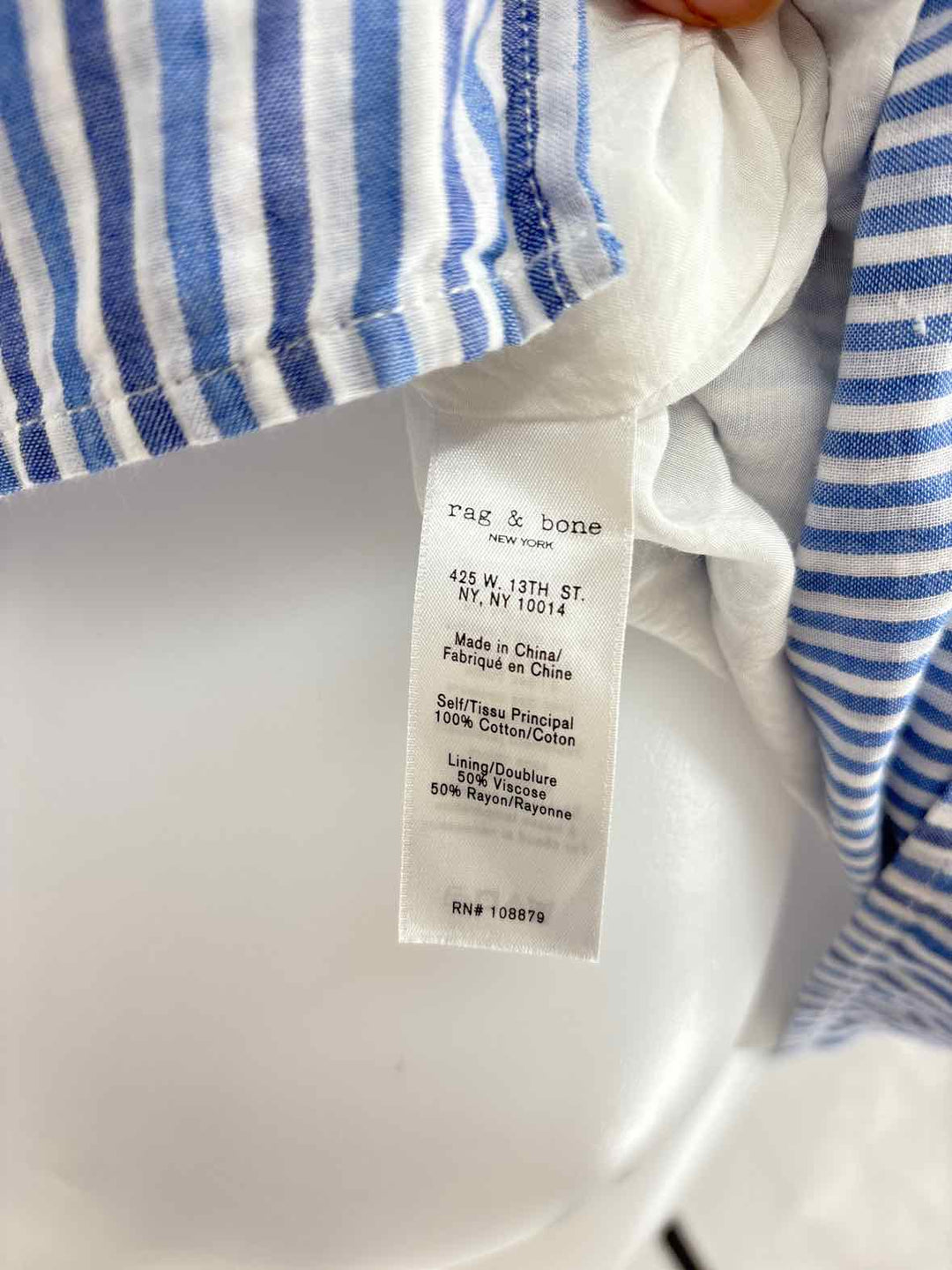 Size S RAG & BONE Blue Print Dress