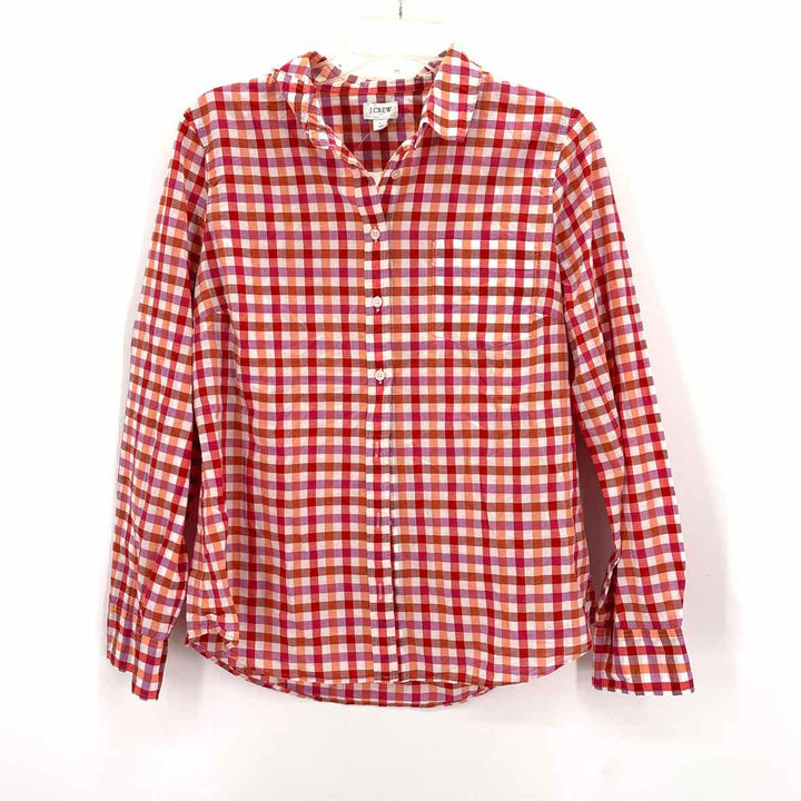 Size L J Crew ORANGE PRINT Shirt