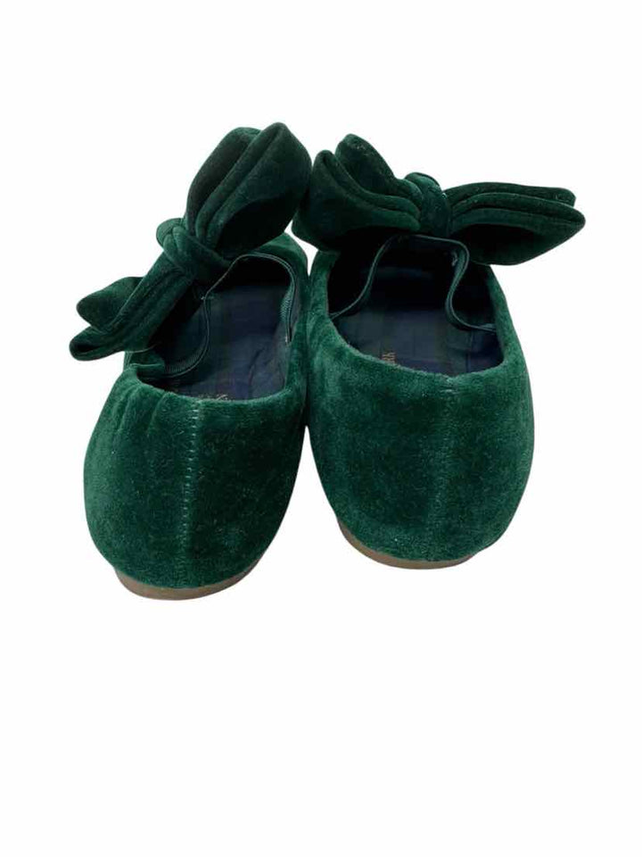 Green Velour Flats