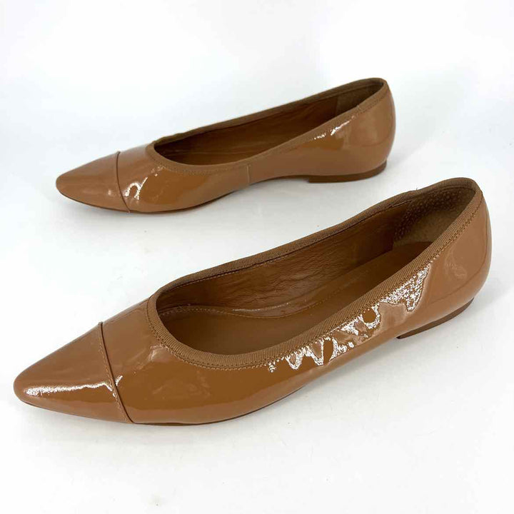 Shoe Size 8 Tan PATENT Flats