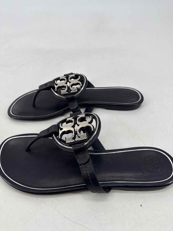 Shoe Size 9.5 Tory Burch Navy Leather Sandals